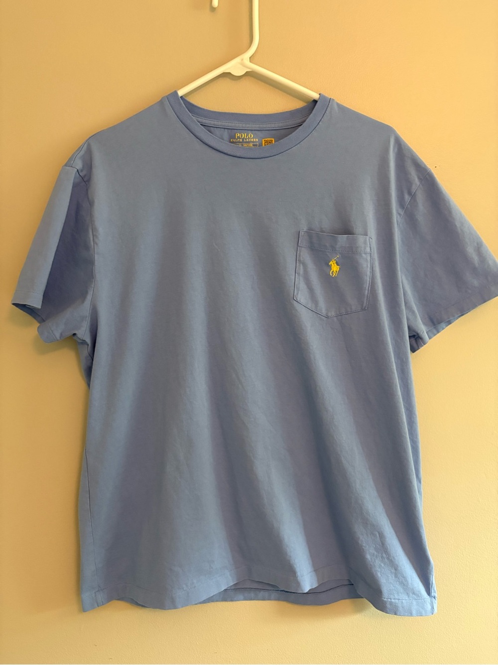 Polo by Ralph Lauren Light Blue Pocket Tee with Yellow Pony